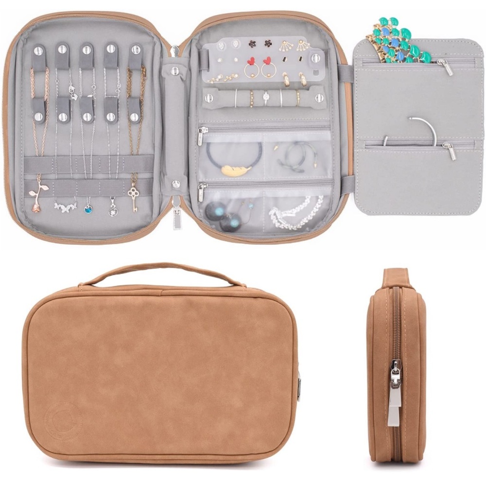 Travel Jewelry Organizer Faux Suede